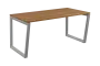 SEK-V - 16 stůl kancelářský, kovová podnož stříbrná, deska 25 mm, široký 1600 mm, ořech světlý